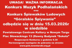Komunikat w sprawie zmiany miejsca organizacji 