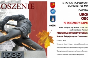 79  Rocznicę Napaści ZSRR na Polskę 17 września 2018r. ( poniedziałek )